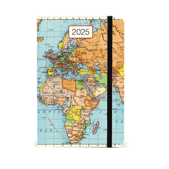 Cavallini & Co. Vintage Map 2025 Pocket Weekly Planner, 4"x6" - Picture 1 of 8